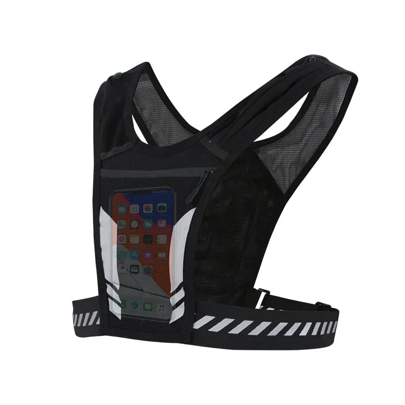 Reflective Running Backpack Vest with Phone Pocket