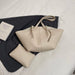 Two In One Shoulder Tote Bag With Removable Pouch - White