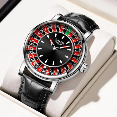 Roulette Dial Luxury Wristwatch with Luminous Hands