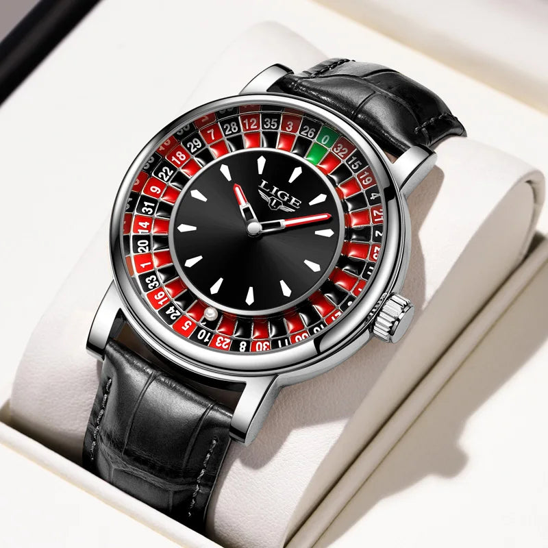 Roulette Dial Luxury Wristwatch with Luminous Hands
