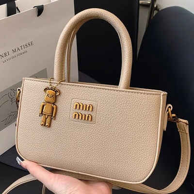 Minimal Square Crossbody Bag with Charm Accent Detail