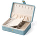 Elegant Velvet Jewelry Organizer Box Travel Use - Blue