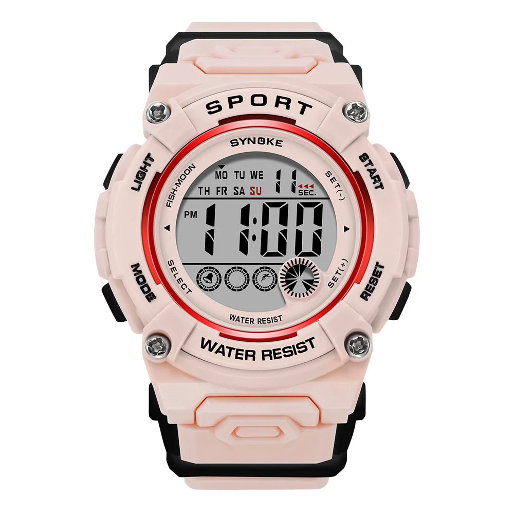 Digital Sport Watch For Kids Water Resistant 50M