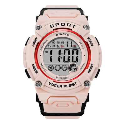 Digital Sport Watch For Kids Water Resistant 50M - Pink