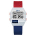 Digital Watch Midsize with Light and Stopwatch - Red White Blue