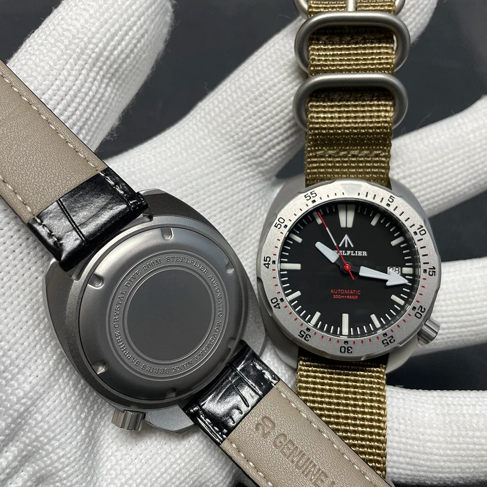 Automatic Diver Wristwatch with Luminous Dial and Bezel