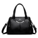 Luxury Crossbody Tote Handbag with Dual Top Handles - Black