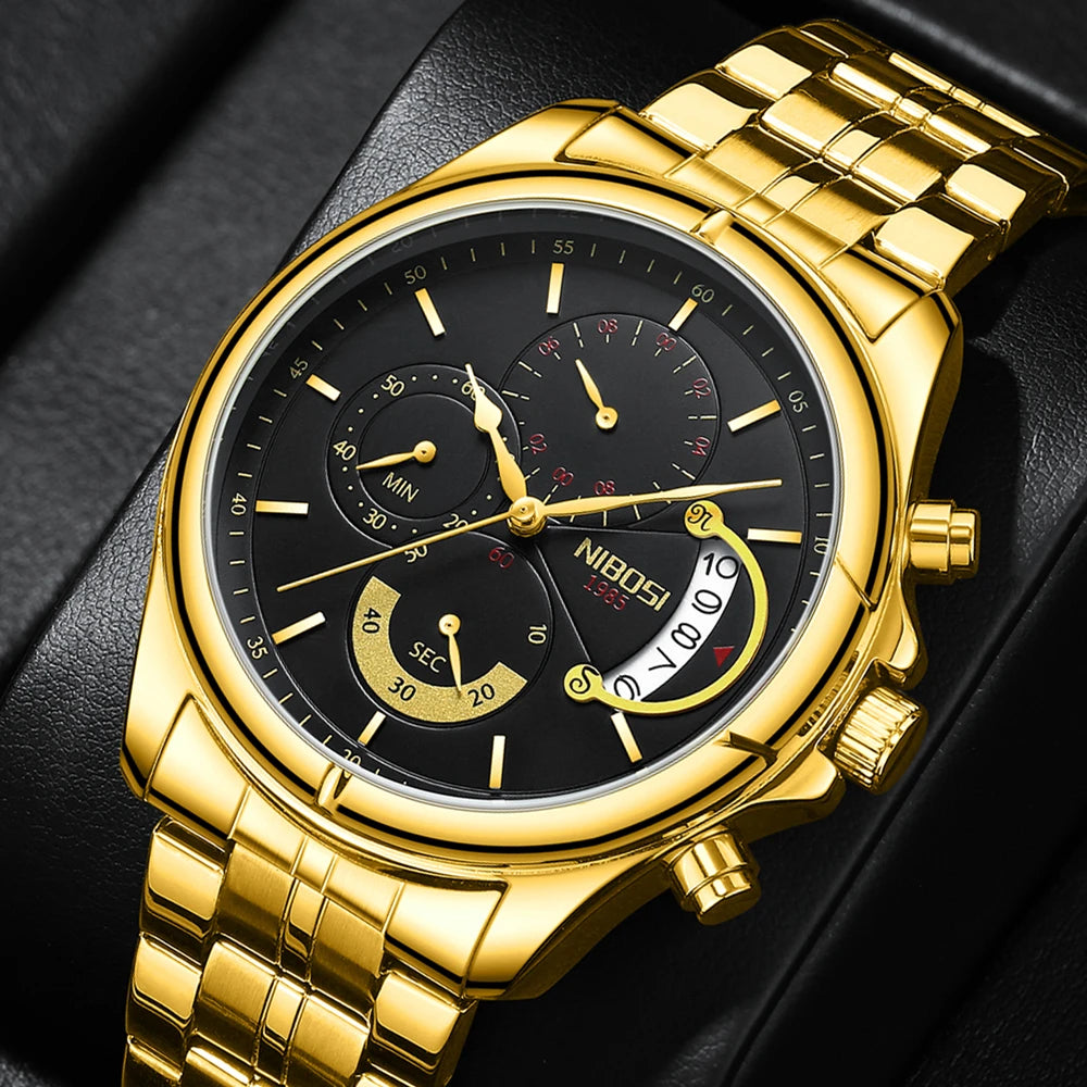 Mens Chronograph Wristwatch with Date Display Function