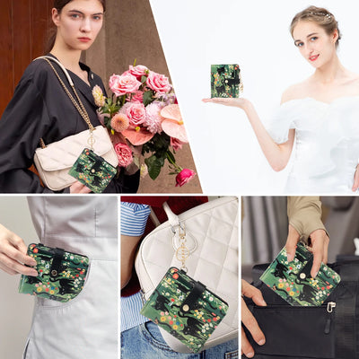 Wallet Slim Card Holder with Cat Pattern RFID Blocking - WO2MEN