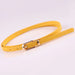 Premium Slim Belt with Pin Buckle for Dress Coat - Yellow