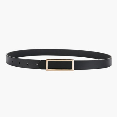 Belt Rectangle Buckle for Jeans Dress Everyday Use - Black
