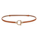 Minimalist Belt With Circular Ring Buckle For Everyday - Brown
