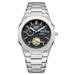Automatic Tourbillon Moon Phase Mechanical Watch - Silver Black