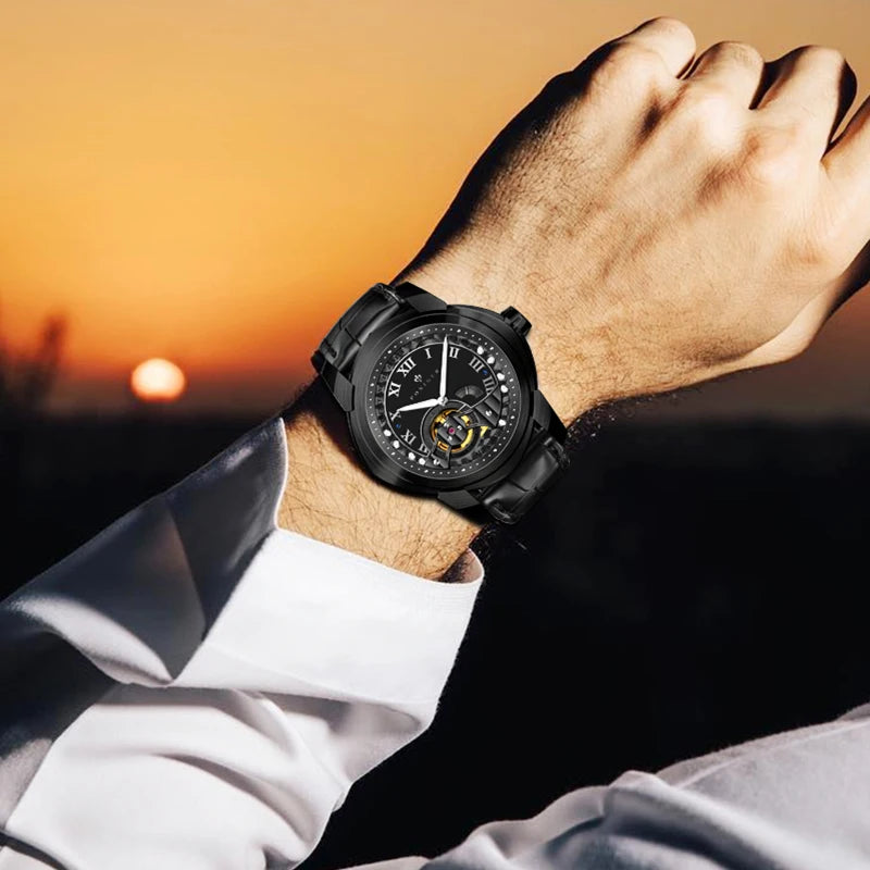 Skeleton Tourbillon Mechanical Wristwatch Automatic