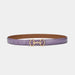 Belt With Horsebit Buckle In Classic Silhouette - Light Purple