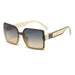 Oversize Square Sunglasses with Crystal Side Detailing - C