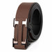 Belt With H Buckle And Textured Finish For Daily Wear - Light Brown