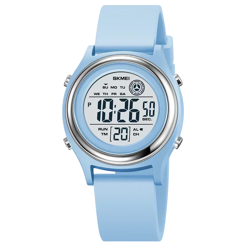 Digital Stopwatch Watch with 50M Water Resistance - Light Blue