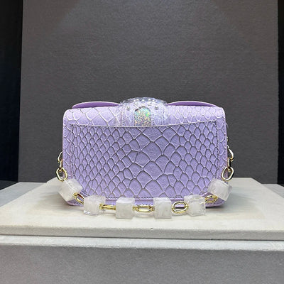 Pearl Winged Rivet Bag with Glitter Accents for Evening