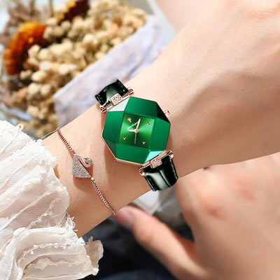 Octagonal Dial Quartz Watch for Women Elegant Timepiece