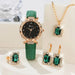 Wristwatch with Rhinestone Bezel Leather Strap - Colour 3