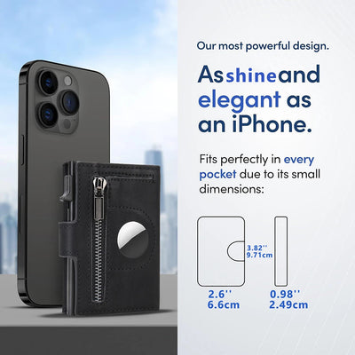 Compact Wallet with Airtag Pocket and RFID Security - WO2MEN