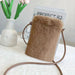 Shoulder Bag with Flap Closure Large Capacity - Brown
