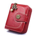 Wallet with Zippered Compartment and Card Slots - Red