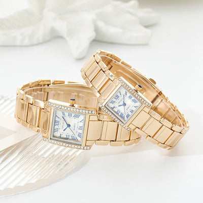 Watch with Roman Numeral Dial Crystal Accents