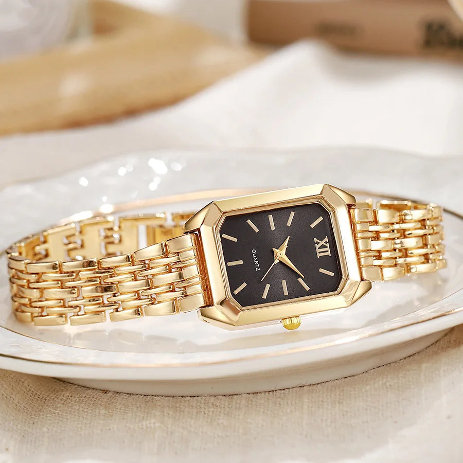Light Luxury Women Quartz Square Dial Wristwatch