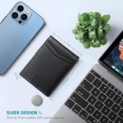 Carbon Fiber Slim Cardholder With RFID Shield Guard