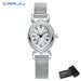 Vintage Oval Dial Mesh Delicate Bracelet Timepiece - Silver