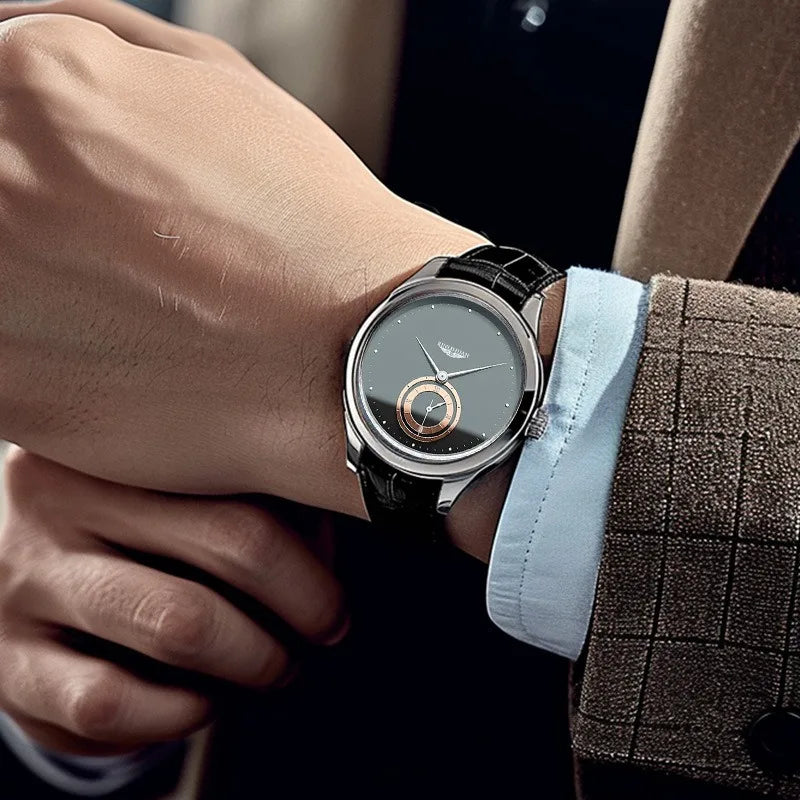 Circular Dial Timepiece Elegant With Dual Ring Subdial
