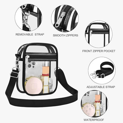 Stadium See Through Crossbody Bag for Events Security