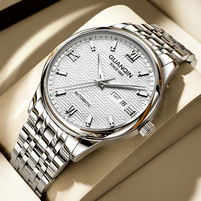 Automatic Mechanical Wristwatch with Calendar Display
