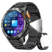 AMOLED Smart Watch with Fitness Tracker Bluetooth - Steel Black