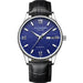 Automatic Mechanical Wristwatch with Calendar Display - Blue Leather