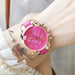 Elegant Chronograph Bracelet Timepiece With Roman Dial - Rose