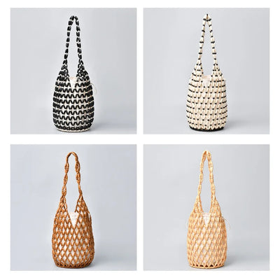 Bohemian Woven Handbag with Beaded Detailing Exclusive