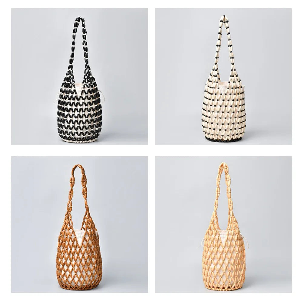 Bohemian Woven Handbag with Beaded Detailing Exclusive