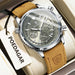 Wristwatch Chronograph Date Display Arabic Numerals - Silver Gun Color