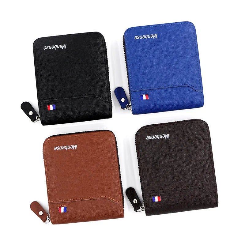 Wallet in Korean Style with Zipper and Coin Pocket - WO2MEN