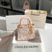 Butterfly Lace Mini Handbag with Delicate Embellishment - Pink