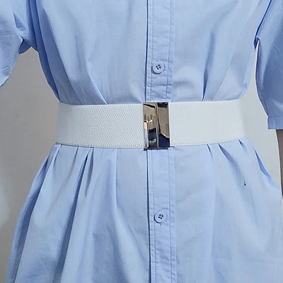 Geometric Pattern Belt with Bar Buckle Accessory