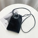 Shoulder Bag with Flap and Hasp Closure Pattern Solid - Black