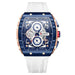 Watch Square Chronograph Masterpiece with Luminous Dial - Blue White