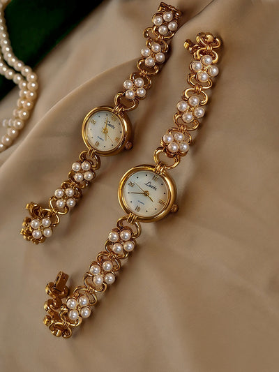 Watch Pearl Chain Bracelet Duo for Day and Evening - WO2MEN