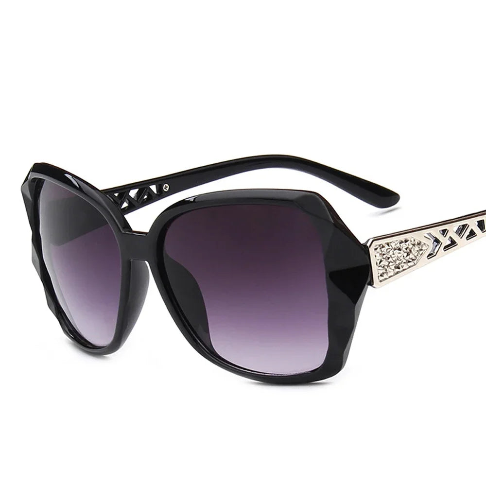 Square Sunglasses Crystal Embellished Temple Frame