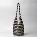 Woven Bead Tote Handbag With Hollow Out Design - Black White