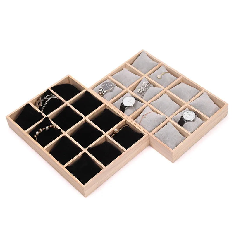 Jewelry Storage Tray with 12 Compartments And Cushions
